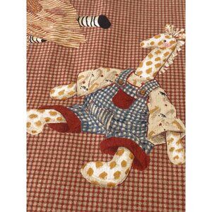 DAISY KINGDOM 1998 Vintage Fabric Toy Chest Allover Animals Checks Quilting Sew